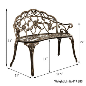 Aluminum Outdoor Patio Garden Bench Chair Loveseat Cast