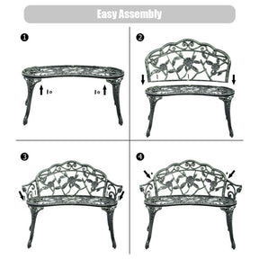 Aluminum Outdoor Patio Garden Bench Chair Loveseat Cast