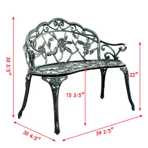 Aluminum Outdoor Patio Garden Bench Chair Loveseat Cast