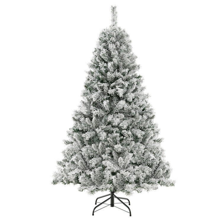 6/7/8 Feet Artificial Christmas Tree 3-Minute Quick Shape with 600 LED Lights and Metal Stand