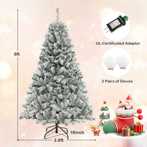 6/7/8 Feet Artificial Christmas Tree 3-Minute Quick Shape with 600 LED Lights and Metal Stand