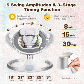 Remote Control Portable Baby Swing Electric Rocking Chair with Music Timer and Net Cover