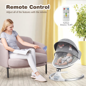 Remote Control Portable Baby Swing Electric Rocking Chair with Music Timer and Net Cover