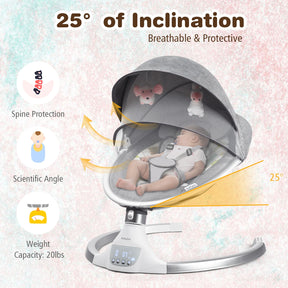 Remote Control Portable Baby Swing Electric Rocking Chair with Music Timer and Net Cover