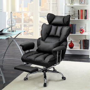 Big and Tall Executive Office Chair with Footrest and Adjustable Backrest