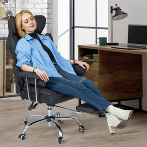 Big and Tall Executive Office Chair with Footrest and Adjustable Backrest