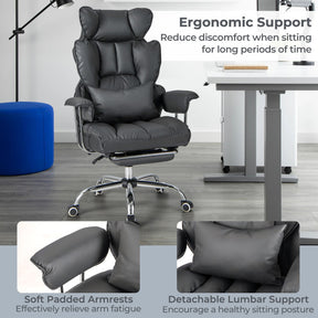 Big and Tall Executive Office Chair with Footrest and Adjustable Backrest