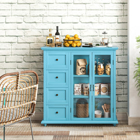 Buffet Sideboard Table Kitchen Storage Cabinet with Drawers and Doors for Entryway