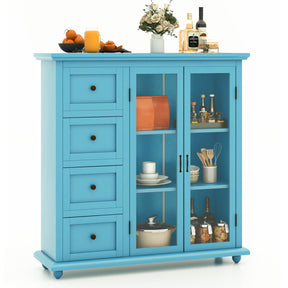 Buffet Sideboard Table Kitchen Storage Cabinet with Drawers and Doors for Entryway