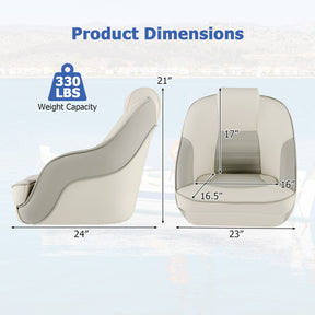 Captain Bucket Boat Seat with Waterproof PVC Leather for Boat Sightseeing