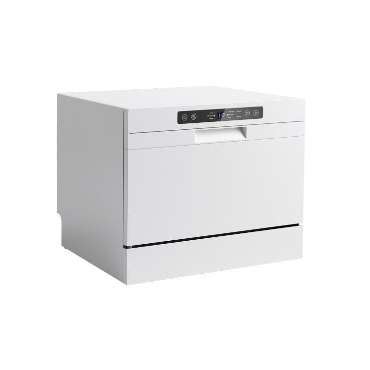 Compact Countertop Dishwasher 5 Washing Programs with 6 Place Settings and Child Safety Lock