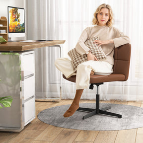 Cross-legged Office Chair with Oversized U-shaped Seat and Adjustable Height for Home Office