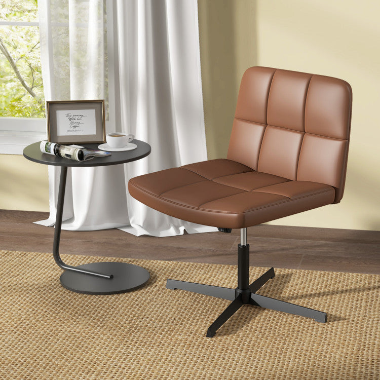 Cross-legged Office Chair with Oversized U-shaped Seat and Adjustable Height for Home Office