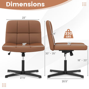 Cross-legged Office Chair with Oversized U-shaped Seat and Adjustable Height for Home Office