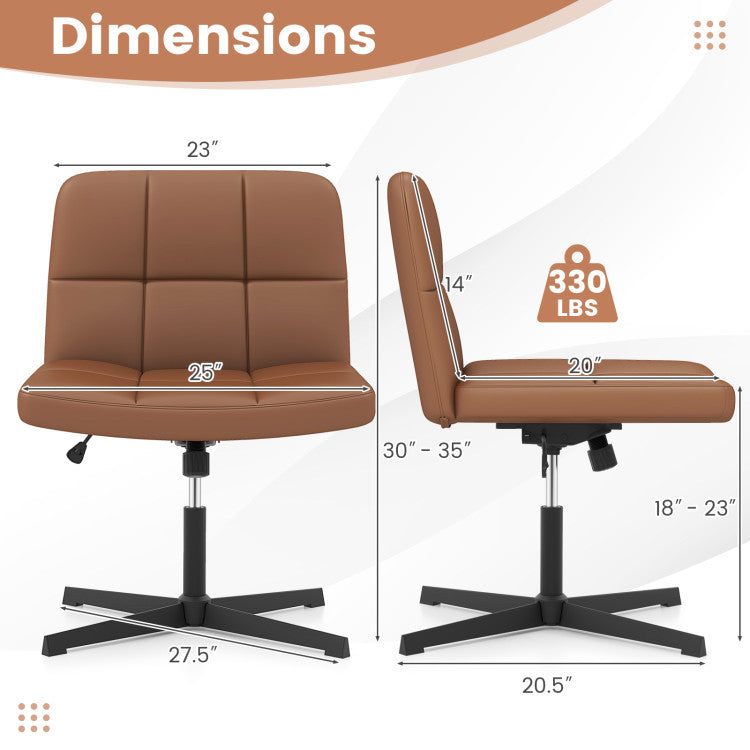 Cross-legged Office Chair with Oversized U-shaped Seat and Adjustable Height for Home Office