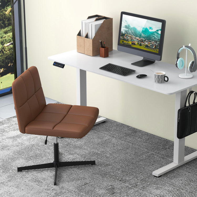 Cross-legged Office Chair with Oversized U-shaped Seat and Adjustable Height for Home Office