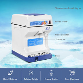 Efficient Electric Ice Shaver Machine with Low Noise and Adjustable Ice