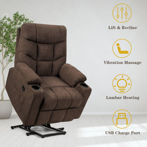 Electric Massage Recliner with 8-point Massage and USB Charging Port