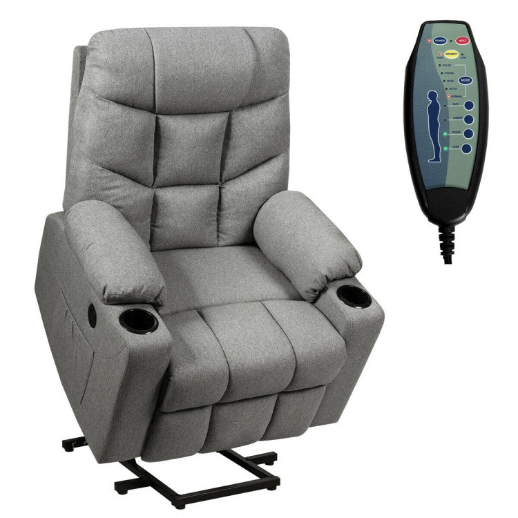 Electric Massage Recliner with 8-point Massage and USB Charging Port