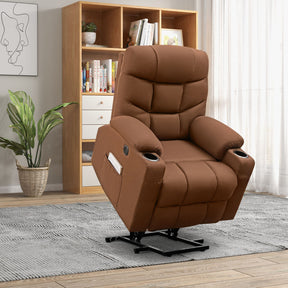 Electric Power Lift Massage Recliner Chair with Adjustable Backrest and USB Port