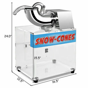 Electric Snow Cone Machine Ice Shaver Maker with Stainless Steel for Kitchen Restaurant