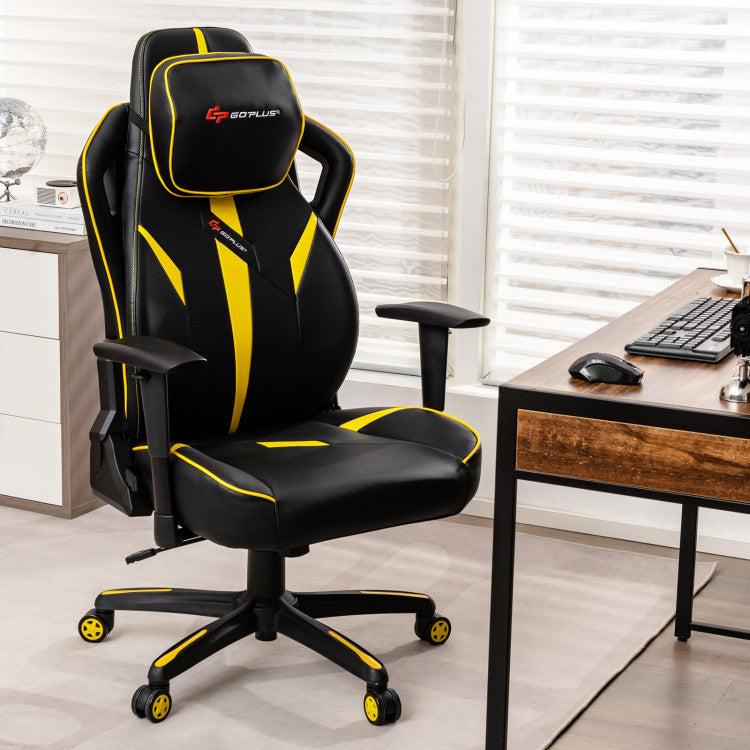 Ergonomic Rocking Gaming Chair with Adjustable Height and Reclining Backrest