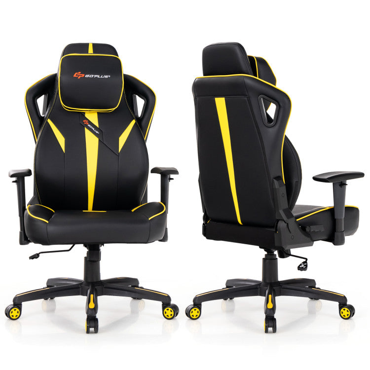 Ergonomic Rocking Gaming Chair with Adjustable Height and Reclining Backrest