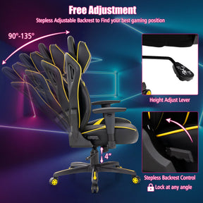 Ergonomic Rocking Gaming Chair with Adjustable Height and Reclining Backrest