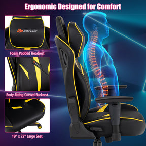 Ergonomic Rocking Gaming Chair with Adjustable Height and Reclining Backrest