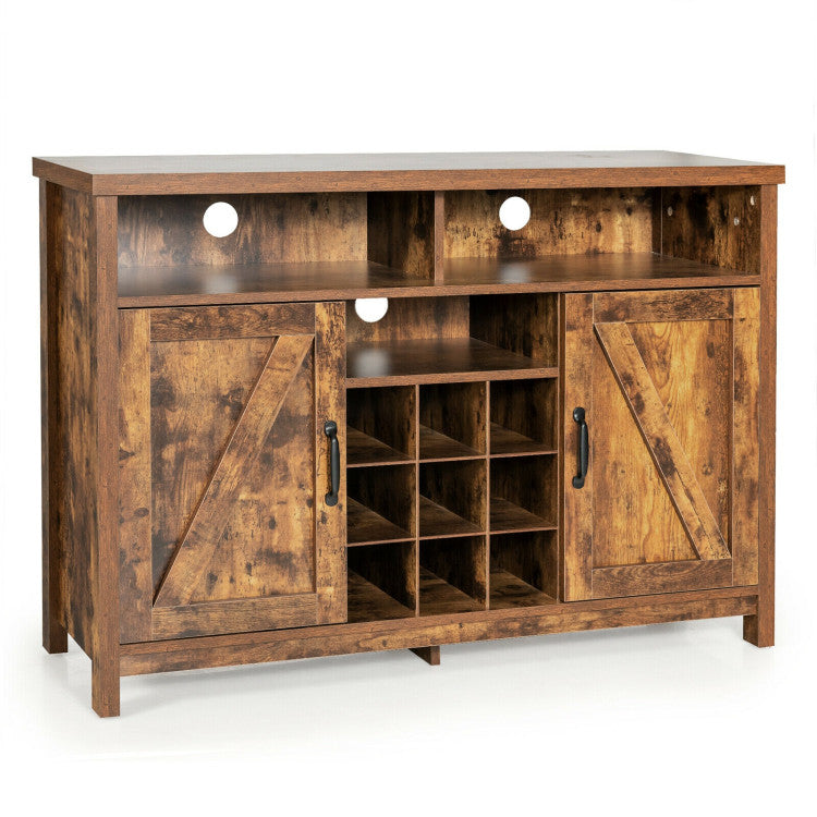 Farmhouse Sideboard Cabinets Buffets with Detachable Wine Rack and Adjustable Shelves