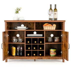 Farmhouse Sideboard Cabinets Buffets with Detachable Wine Rack and Adjustable Shelves