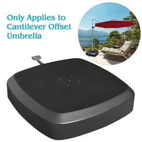 Fillable Patio Cantilever Offset Umbrella Base with Wheels for Poolside Deck