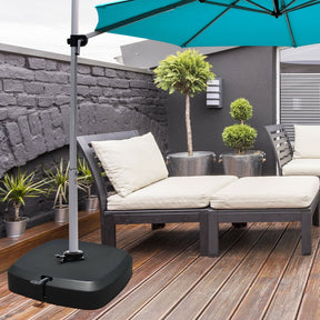 Fillable Patio Cantilever Offset Umbrella Base with Wheels for Poolside Deck