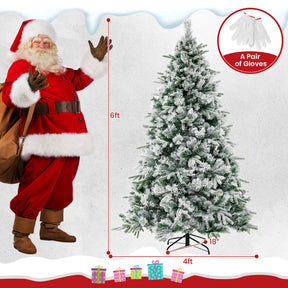 Flocked Christmas Tree with 250 Warm White LED Lights and 752 Mixed Branch Tips