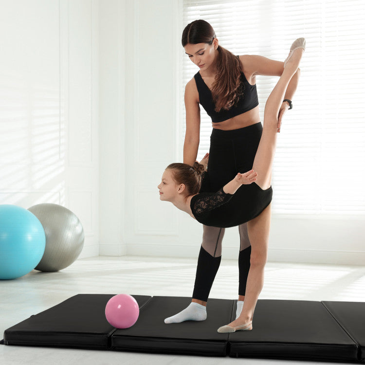 Folding Gymnastics Mat with Carry Handles for Yoga and Fitness