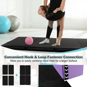 Folding Gymnastics Mat with Carry Handles for Yoga and Fitness