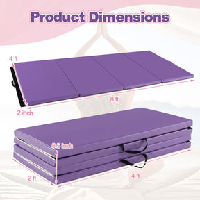 Folding Gymnastics Mat with Carry Handles for Yoga and Fitness