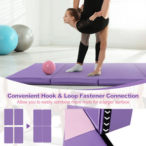 Folding Gymnastics Mat with Carry Handles for Yoga and Fitness