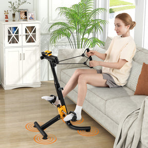 Folding Pedal Exercise Bike with Adjustable Resistance and Height