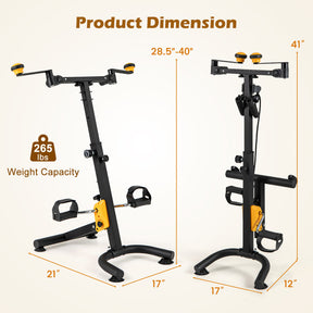 Folding Pedal Exercise Bike with Adjustable Resistance and Height