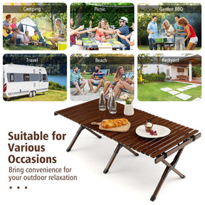 Hikidspace Folding Picnic Table with Carry Bag for Camping, BBQ and Patio