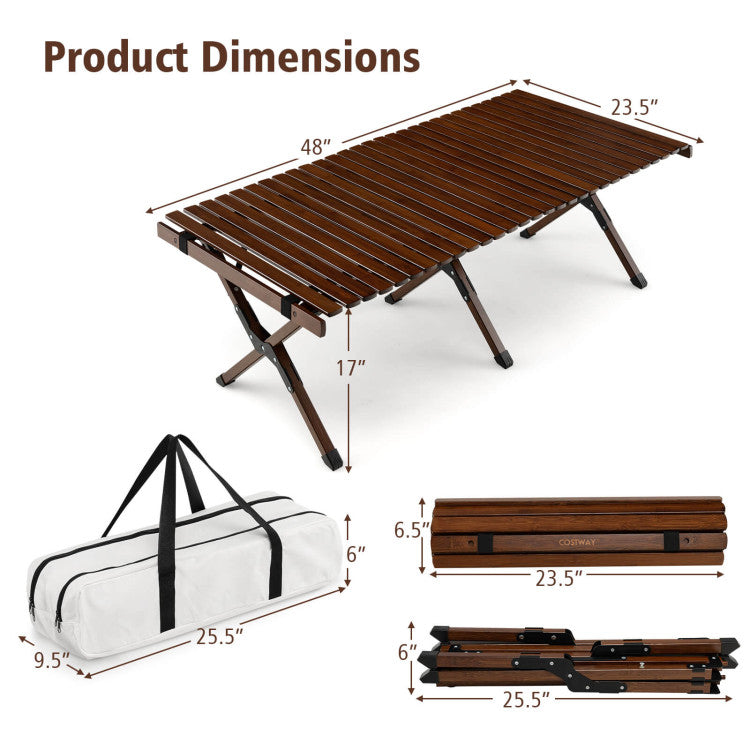 Hikidspace Folding Picnic Table with Carry Bag for Camping, BBQ and Patio