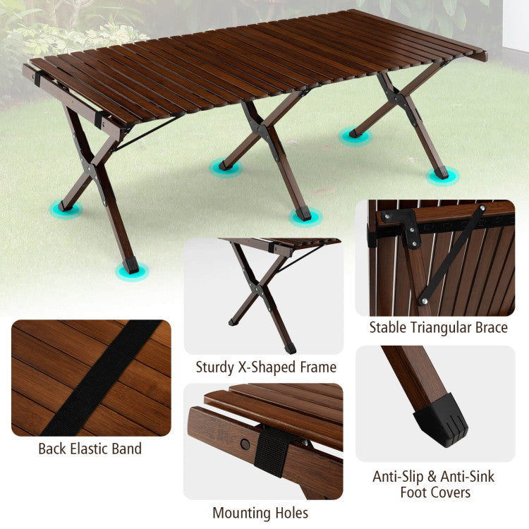 Hikidspace Folding Picnic Table with Carry Bag for Camping, BBQ and Patio