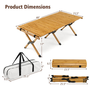 Hikidspace Folding Picnic Table with Carry Bag for Camping, BBQ and Patio