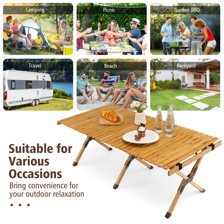 Hikidspace Folding Picnic Table with Carry Bag for Camping, BBQ and Patio