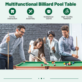 Folding Portable Billiards Table Game Set with Adjustable Foot Levelers for Kids and Adults