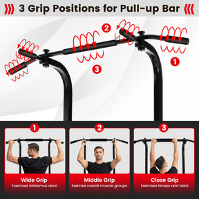 Folding Strength Training Power Tower Pull-up Bar Stand with Adjustable Heights and Bench for Home Gym or Office