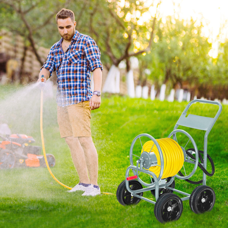 Garden Water Hose Reel Cart with Wheels for Watering Plants, Washing cars and Bathing Pets