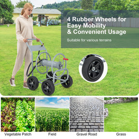 Garden Water Hose Reel Cart with Wheels for Watering Plants, Washing cars and Bathing Pets