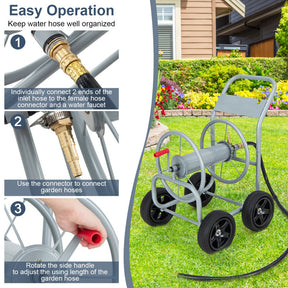 Garden Water Hose Reel Cart with Wheels for Watering Plants, Washing cars and Bathing Pets